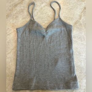 Grey ribbed cami tank top!